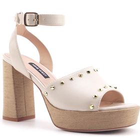 Nine West Caneb 4FX Bej Kadın Topuklu Sandalet