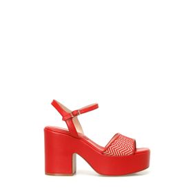 Nine West Carry2 4FX Kırmızı Kadın Topuklu Sandalet