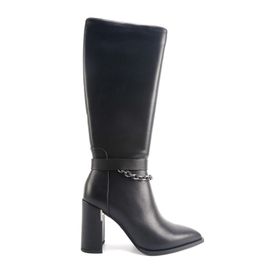 Nine West Flor 4PR Siyah Kadın Topuklu Çizme
