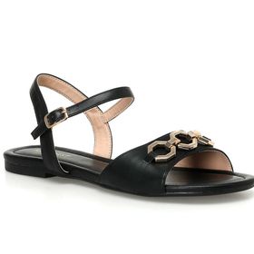 Nine West Mack 4FX Siyah Kadın Düz Sandalet