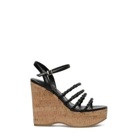 Nine West Renest 3 3FX Siyah Kadın Dolgu Topuk Sandalet