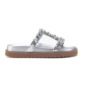 Nine West Suca 3FX Gümüş Kadın Düz Terlik
