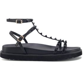 Nine West Tevr 3FX Siyah Kalın Taban Kadın Sandalet