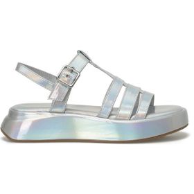Nine West Welna3 4FX Gümüş Kalın Taban Kadın Sandalet