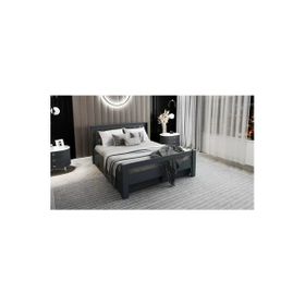 Ninnimo Arya Çift Kişilik 160x200 CM Yatak Uyumlu Çekmeceli Antrasit Karyola