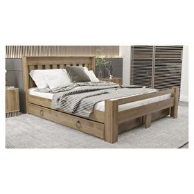 Ninnimo Arya Çift Kişilik 160x200 CM Yatak Uyumlu Çekmeceli Ceviz Karyola