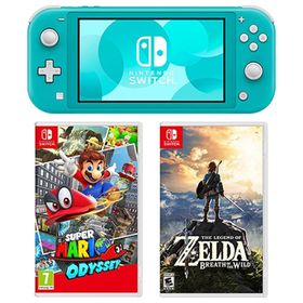 Nintendo Switch Lite Turkuaz + Super Mario Odyssey + The Legend Of Zelda Breath Wild