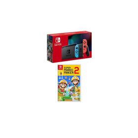 Nintendo Switch Neon Red Blue Konsol + Super Mario Maker 2 Oyun