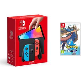 Nintendo Switch OLED Kırmızı Mavi Oyun Konsolu + Pokemon Sword Oyun