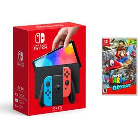 Nintendo Switch OLED Kırmızı Mavi Oyun Konsolu + Super Mario Odyssey Oyun