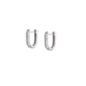 Nipora Starlight Diamond Mikro Zirkon Taşlı U Tasarım 925 Ayar Gümüş Küpe