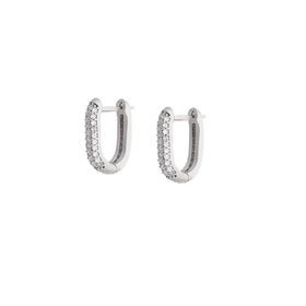 Nipora Starlight Diamond Mikro Zirkon Taşlı U Tasarım 925 Ayar Gümüş Küpe