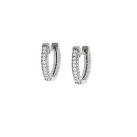 Nipora Starlight Diamond Zirkon Taşlı Mikro Halka Tasarım 925 Ayar Gümüş Küpe
