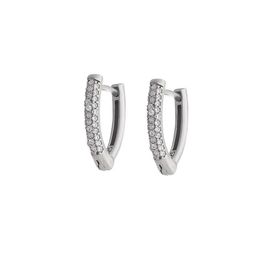 Nipora Starlight Diamond Zirkon Taşlı "v" Tasarım 925 Ayar Gümüş Küpe
