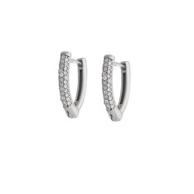 Nipora Starlight Diamond Zirkon Taşlı "v" Tasarım 925 Ayar Gümüş Küpe