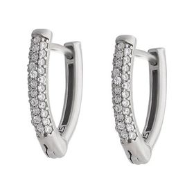 Nipora Starlight Diamond Zirkon Taşlı "v" Tasarım 925 Ayar Gümüş Küpe