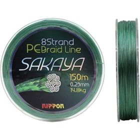 Nippon Sakaya 8X 0.16 mm x 150 mt Dark Green İp Misina