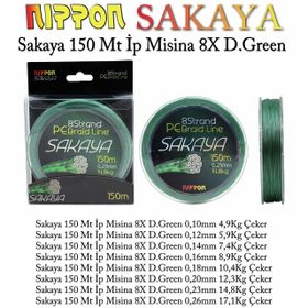 Nippon Sakaya 8X 0.16 mm x 150 mt Dark Green İp Misina