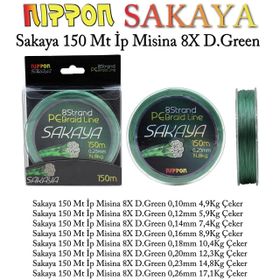 Nippon Sakaya 8X 0.18 mm x 150 mt Dark Green İp Misina