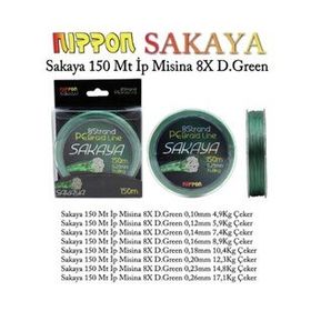 Nippon Sakaya 8X 0.18 mm x 150 mt Dark Green İp Misina