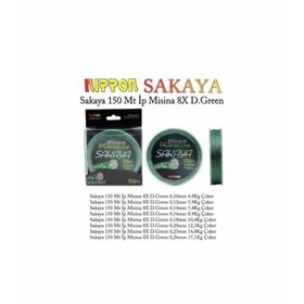 Nippon Sakaya 8X 0.18 mm x 150 mt Dark Green İp Misina