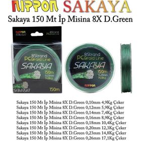 Nippon Sakaya 8X 0.18 mm x 150 mt Dark Green İp Misina