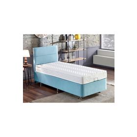 Niron Cozy 100x200 cm Mavi Tek Kişilik Baza Başlık Yatak Seti
