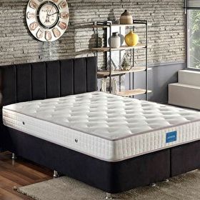 Niron Juliette 180x200 cm Çift Kişilik Lüks Siyah Kumaş Baza, Başlık Ve Yatak Takımı