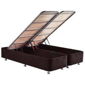 Niron Juliette 80x180 cm Tek Kişilik Yatak Siyah Kumaş Lüks Baza Başlık Takımı