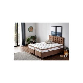 Niron Latte 140x190 cm Çift Kişilik Yatak Baza Başlık Seti