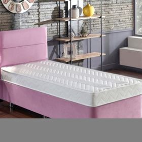 Niron Pinky 100x200 cm Pembe Tek Kişilik Baza Başlık Yatak Seti