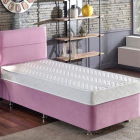 Niron Pinky 100x200 cm Pembe Tek Kişilik Baza Başlık Yatak Seti