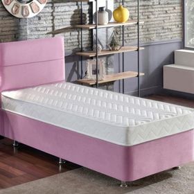 Niron Pinky 100x200 cm Pembe Tek Kişilik Baza Başlık Yatak Seti