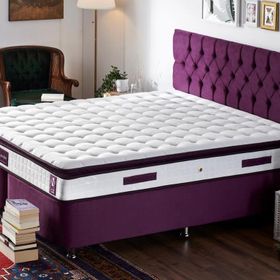 Niron Purple 200x200 cm Tek Kişilik Yatak Baza Başlık Takımı