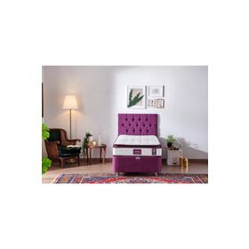 Niron Purple 90x190 CM Tek Kişilik Pedli Yatak Full Ortopedik Yaylı Yatak