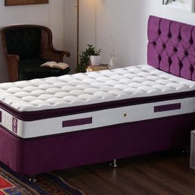 Niron Purple 90x190 CM Tek Kişilik Pedli Yatak Full Ortopedik Yaylı Yatak