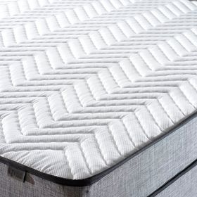 Niron Silver 150x200 CM Çift Kişilik Full Ortopedik Yatak Gri Keten Baza Başlık Seti