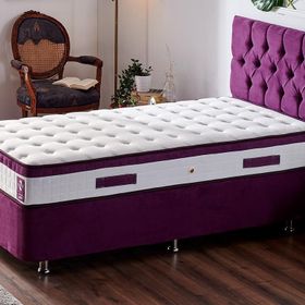 Niron Violet 80x180 cm Tek Kişilik Sandıklı Mor Kumaş Baza ve Başlığı