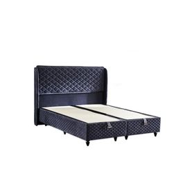 Niron Yatak Baklava Antrasit Kumaş 100x200 cm Tek Kişilik Metal Baza ve Başlık Takımı
