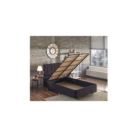 Niron Yatak Ela 120x200 cm Tek Kişilik Siyah Silinebilir Soho Kumaş Baza ve Başlık Seti