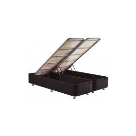 Niron Yatak Ela 140x190 cm Silinebilir Soho Kumaş Çift Kişilik Sandıklı Siyah Kumaş Baza