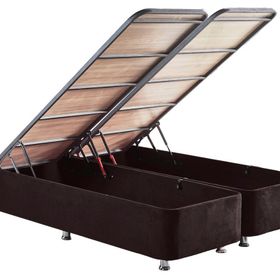Niron Yatak Ela 150x200 cm Çift Kişilik Siyah Silinebilir Soho Kumaş Baza ve Başlık Seti