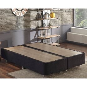 Niron Yatak Ela 200x200 cm Çift Kişilik Sandıklı Siyah Kumaş Baza