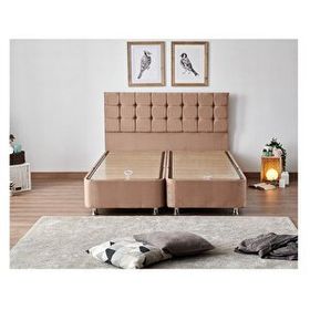 Niron Yatak Latte 160x200 cm Çift Kişilik Baza Başlık Seti
