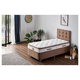 Niron Yatak Latte 90x200 cm Tek Kişilik Baza Başlık Seti