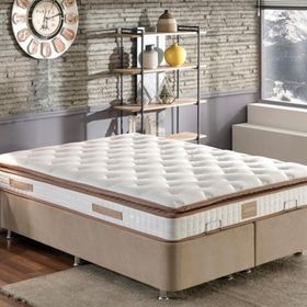 Niron Yatak Queen Pedli Lüks Tam Ergonomik Orta Sert 160x200 cm Yatak