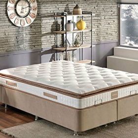 Niron Yatak Queen Pedli Lüks Tam Ergonomik Orta Sert 160x200 cm Yatak