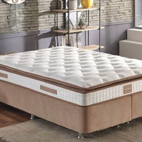 Niron Yatak Queen Pedli Lüks Tam Ergonomik Orta Sert 180x200 cm Yatak