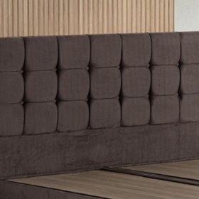 Niron Yatak Rama 180 cm Çift Kişilik Füme Soho Kumaş Yatak Başlığı