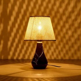 Nisa Luce 37x20x20 cm Siyah Krem Konik Seramik Abajur